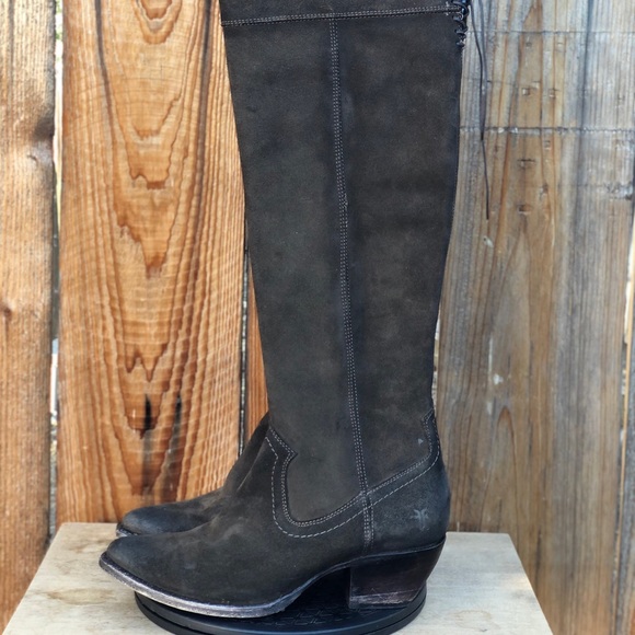 Frye Thigh High Suede Sacha OTK Equestrian Style Women's Boots Size 10 Side Zip - Picture 3 of 11